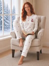 Kadın Fitilli Kirazlı Pijama Takım