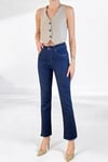 PantolonLacarino Mini Flare Paçası Geniş Püsküllü Kadın Kot PantolonLACARİNO477327403