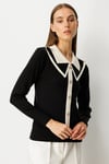 KadınOn Çift Yaka Düğme Detaylı Triko KazakON FASHION4912766460