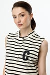 2025 İLKBAHAROn Fashion ÇİZGİLİ SIFIR KOL ELBİSEON FASHION4812756493