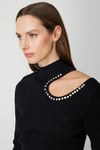 2026 KIŞOn Fashion Omzu Açık Taş Detaylı Triko KazakON FASHION4912760309