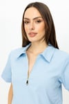 2025 İLKBAHAROn Fashion ÖNÜ FERMUARLI KISA KOL POLO YAKA BLUZON FASHION4812754316