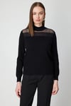 KadınOn Fashion Yakası Tül Detaylı Taşlı Triko KazakON FASHION4912760343