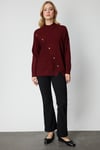 KadınOn Süs Düğmeli Dik Yaka Triko KazakON FASHION4912760419
