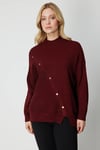 KadınOn Süs Düğmeli Dik Yaka Triko KazakON FASHION4912760419