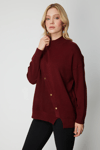 KadınOn Süs Düğmeli Dik Yaka Triko KazakON FASHION4912760419