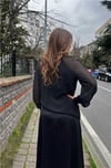Aksesuar Detaylı Şifon Kollu Bluz