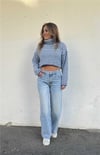 Balıkçı Yaka Çizgili Crop Kazak