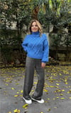 Beli Lastikli Geniş Kesim Parlak Pantolon