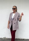 Geniş Yakalı Pötikare Blazer Ceket