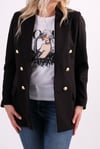Gold Düğmeli Blazer Ceket