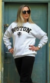 Gri Boston Baskılı  Şardonlu Sweatshirt