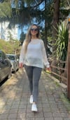 Gri Yüksek Bel Dar Kesim Likralı Jean