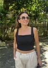 Kare Yaka Kalın Askılı Crop