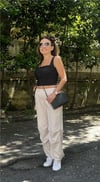 Kare Yaka Kalın Askılı Crop