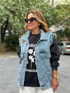 Kolları Dikişsiz Kot Yelek