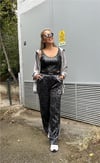 Lastik Detaylı Leopar Pantolon