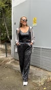 Lastik Detaylı Leopar Pantolon