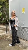 Lastik Detaylı Leopar Pantolon