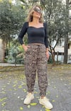Leopar Desen Beli Lastikli Pantolon