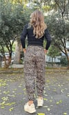 Leopar Desen Beli Lastikli Pantolon