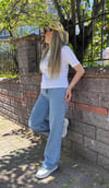Mavi Yüksek Bel Boru Paça Jean