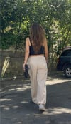 Paçası Beli lastikli Gabardin Pantolon