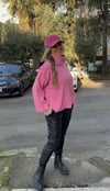 Pembe Degaje Yaka Önü Kısa Kazak