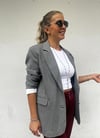 Şerit Detaylı Blazer Ceket