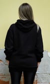 Siyah Amor Baskılı Kapüşonlu Şardonlu Sweat