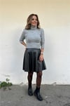 Siyah Deri Kloş Etek