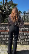 Siyah Yüksek Bel Boru Paça Jean