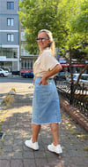 Yırtmaçlı Denim Midi Etek