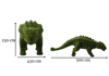 Anqulosaur Big Anıtsal Zırhlı Dinozor Figürlü Peyzaj Sanatı - Çelik Konstrüksiyon Yapay Çim Heykeli ve Dev Topiary 230x500x450 cm