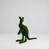 Baby kangaroo Yavru Kanguru Figürlü Peyzaj Sanatı - Çelik Konstrüksiyon Yapay Çim Heykeli ve Topiary 145x155x55 cm