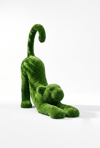 Baby lion Yavru Aslan Figürlü Peyzaj Sanatı - Çelik Konstrüksiyon Yapay Çim Heykeli ve Topiary 140x125x50 cm