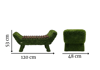 BAROCCO Bench WPC Dark Barok Stil Peyzaj Bankı - Çelik Konstrüksiyon Yapay Çim Heykeli ve Fonksiyonel Topiary 53x120x48 cm