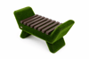 BAROCCO Bench WPC Dark Barok Stil Peyzaj Bankı - Çelik Konstrüksiyon Yapay Çim Heykeli ve Fonksiyonel Topiary 53x120x48 cm