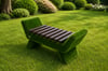 BAROCCO Bench WPC Dark Barok Stil Peyzaj Bankı - Çelik Konstrüksiyon Yapay Çim Heykeli ve Fonksiyonel Topiary 53x120x48 cm