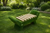 BAROCCO Bench WPC Light Barok Stil Peyzaj Bankı - Çelik Konstrüksiyon Yapay Çim Heykeli ve Fonksiyonel Topiary 53x120x48 cm