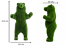 Bear Big Dekoratif Ayı Figürlü Peyzaj Sanatı - Çelik Konstrüksiyon Yapay Çim Heykeli ve Topiary 250x150x80 cm