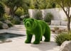 Bear Dekoratif Ayı Figürlü Peyzaj Sanatı - Çelik Konstrüksiyon Yapay Çim Heykeli ve Topiary 150x250x110 cm