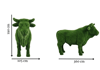 Black Angus bull Heybetli Angus Boğası Figürlü Peyzaj Sanatı - Çelik Konstrüksiyon Yapay Çim Heykeli ve Topiary 190x360x105 cm