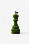 Chess King Görkemli Satranç Şah Figürlü Peyzaj Sanatı - Çelik Konstrüksiyon Yapay Çim Heykeli ve Topiary 130x60x60 cm