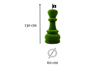 Chess King Görkemli Satranç Şah Figürlü Peyzaj Sanatı - Çelik Konstrüksiyon Yapay Çim Heykeli ve Topiary 130x60x60 cm