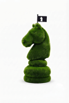 Chess Knight Asil Satranç Atı Figürlü Peyzaj Sanatı - Çelik Konstrüksiyon Yapay Çim Heykeli ve Topiary 120x60x60 cm