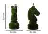 Chess Knight Asil Satranç Atı Figürlü Peyzaj Sanatı - Çelik Konstrüksiyon Yapay Çim Heykeli ve Topiary 120x60x60 cm