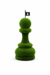 Chess Pawn Estetik Satranç Piyonu Figürlü Peyzaj Sanatı - Çelik Konstrüksiyon Yapay Çim Heykeli ve Topiary 100x50x50 cm