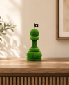 Chess Pawn Estetik Satranç Piyonu Figürlü Peyzaj Sanatı - Çelik Konstrüksiyon Yapay Çim Heykeli ve Topiary 100x50x50 cm