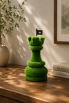Chess Rook Güçlü Satranç Kalesi Figürlü Peyzaj Sanatı - Çelik Konstrüksiyon Yapay Çim Heykeli ve Topiary 100x60x60 cm